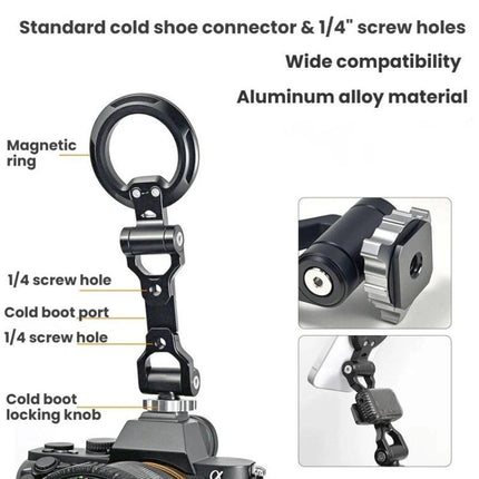 Cold Shoe Magnetic Folding Phone Holder Camera Horizontal Vertical Shooting Live Streaming Photography Stand, Holder