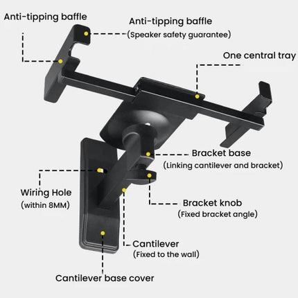 Adjustable Angle Wall Mount Speaker Stand Surround Sound Monitor Speaker Bracket, LKT-383, LKT-383S