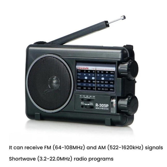 TECSUN R-305P Full-Band Radio Portable Retro Analog Dial DSP Radio, R-305P