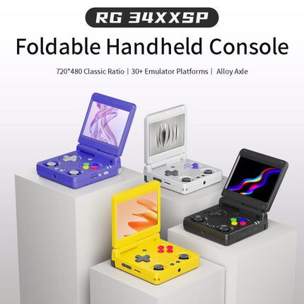 ANBERNIC RG 34XXSP 3.4-inch IPS Linux Retro Console, Quad-Core Cortex-A53, 5G WiFi, Clamshell with Dual Joysticks, 64G, 64G+128G, 64G+256G