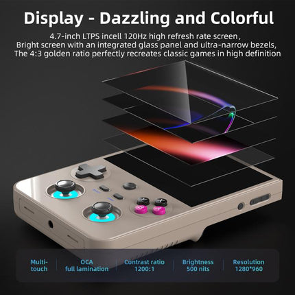 ANBERNIC RG477V 4.7-Inch 120Hz Vertical Handheld Console Dimensity 8300 Chipset, Android 14, RGB Lighting & Gyroscope, Built In 8G+128GB, Built In 8G+128GB+128G SD Card, Built In 12G+256GB, Built In 12G+256GB+128G SD Card