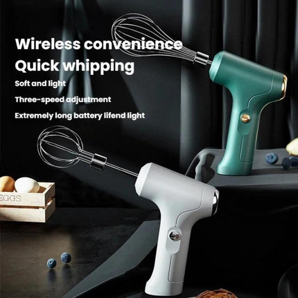 Intelligent 3-Speed Adjustable Electric Egg Whisk Wireless Handheld Cream Mixer For Home