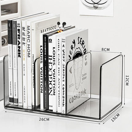 Acrylic Bookends & Document Holder Desktop Book Organizer For Office