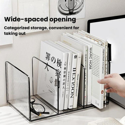 Acrylic Bookends & Document Holder Desktop Book Organizer For Office