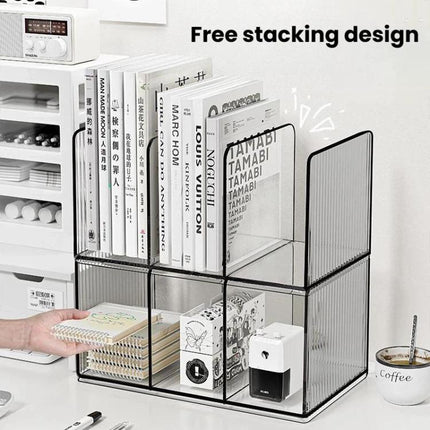 Acrylic Bookends & Document Holder Desktop Book Organizer For Office
