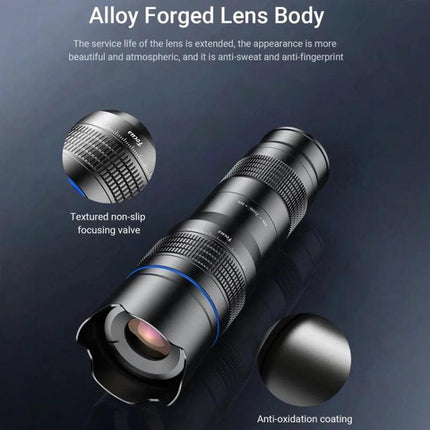 APEXEL Universal All-Metal 20-40x Telephoto Zoom Lens for Smartphones HD Phone Telescope for Moon & Concert Photography, APL-20-40X