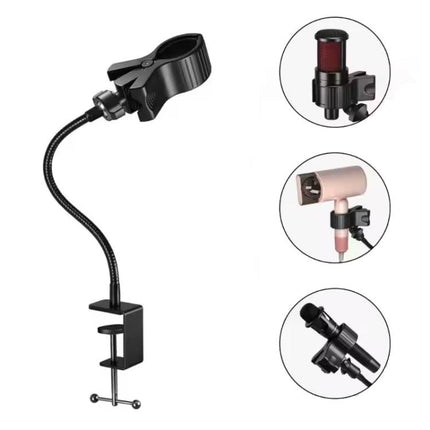 Flexible Hose Desk Clamp Mount Hands-Free Multi-Purpose Holder for Hair Dryer, Mini Fan, Flashlight, and Microphone, 20cm U10, 20cm U11, 30cm U10, 30cm U11, 40cm U10, 40cm U11, 50cm U10, 50cm U11
