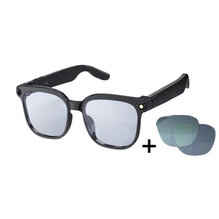 M02S Smart Glasses with 8MP HD Camera, 1080P Video, AI Voice Assistant, Recording, Translation, Transparent, Sunglasses, Photochromic, Transparent+Sunglasses, Transparent+Photochromic