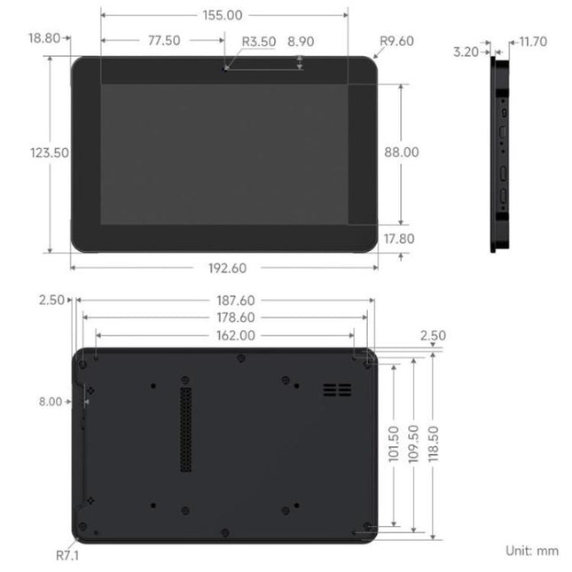 Waveshare ESP32-P4-WIFI6 HMI All-In-One Touch Display Development Board 10-Point Touch, 7 inch, 8 inch, 10.1 inch