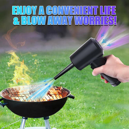 Cordless Turbo Fan Blower And Vacuum Cleaner With 5 Interchangeable Nozzles & LED Light, 3 Brushes, No Brush