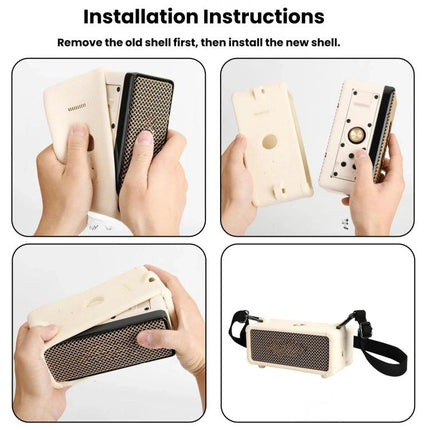 For Marshall Emberton III Case Silicone Protective Cover Portable Replacement Shell with Adjustable Shoulder Strap