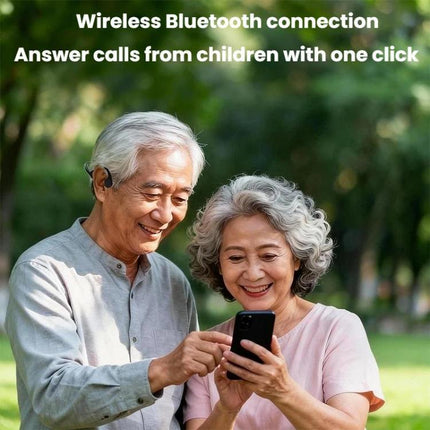 Bone Conduction Hearing Aid Bluetooth Integrated Unit Built-in Microphone, Dark Gray