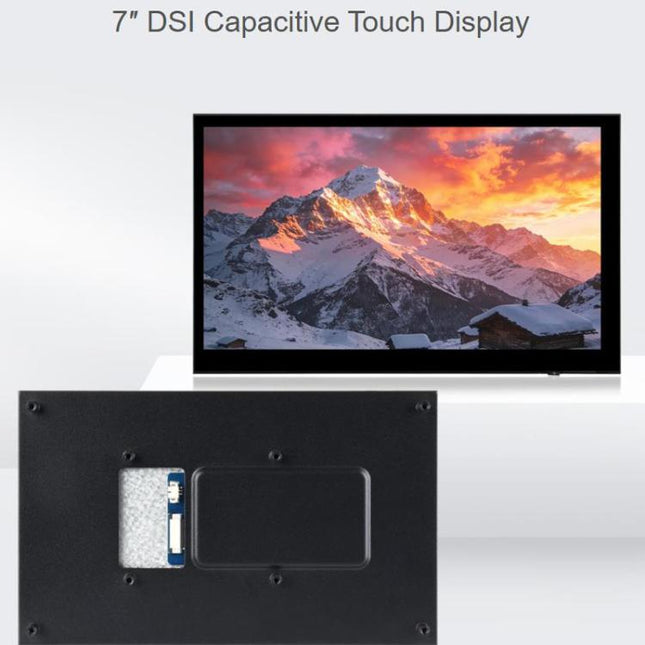 7 Inch DSI Capacitive Touch Display, 1024 X 600 Pixels, IPS Panel, 5-Point Touch Supports Backlight Adjustment Via Software, 33259