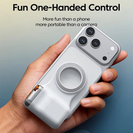 Magnetic Mount Camera Assistant Wireless Bluetooth Remote Zoom Photo Handheld Stabilizer, White Without Light