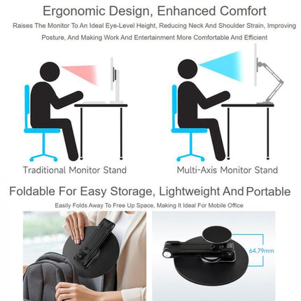 WAVESHARE Portable Monitor Magnetic Adjustable Stand, Compatible With 4-18.5 inch Monitors, Magnetic 4-18.5 inch Monitors