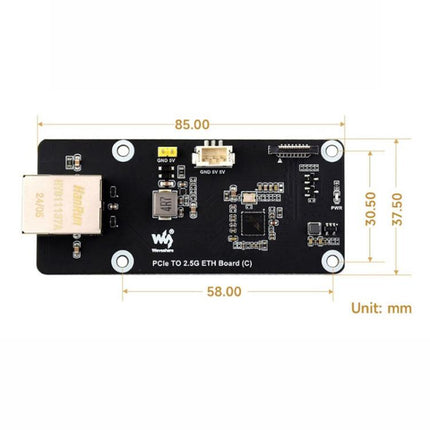 PCIe T 2.5G ETH Board For Raspberry Pi 5, 33042