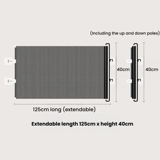 Anti-Jump Retractable Pet Gate Pet Barrier Anti-Escape Door Panel For Cats, 40 x 125cm, 45 x 125cm, 50 x 125cm, 58 x 125cm, 68 x125cm, 75 x 140cm, 85 x 140cm