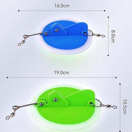 Trolling Disc ABS Luminous Connector Fishing Gear Boat Fishing Saltwater Fishing Accessories, Small Green, Small Orange, Small Dark Blue, Large Green, Large Orange, Large Dark Blue