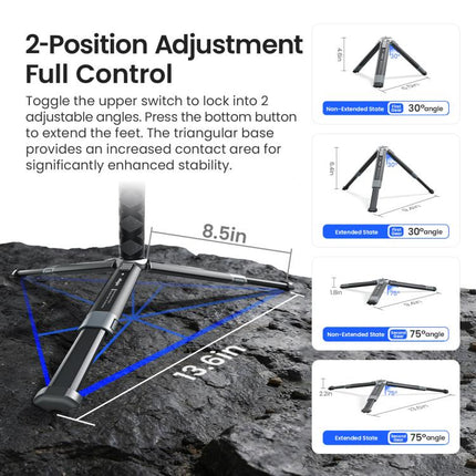 aMagisn Metal Extendable Tripod Stand for Sports Cameras, Mirrorless Cameras & Smartphones, AM38