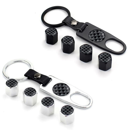 Automotive Carbon Fiber Textured Valve Stems Universal Cap