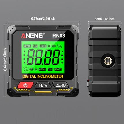ANENG Digital Display Magnetic Inclinometer Laser Level, RN03