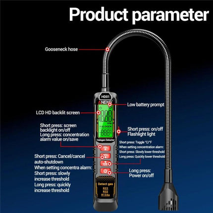 ANENG Air Conditioner Refrigerant Car Halogen Leak Detector, Battery, Rechargeable