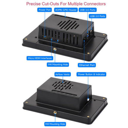 WAVESHARE 5-Inch Touchscreen Display Second-Generation Casing For Raspberry Pi 5, 5-Inch Case Only