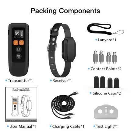 T740 Rechargeable Remote Dog Training Collar IP67 Waterproof  Pet Trainer, T740