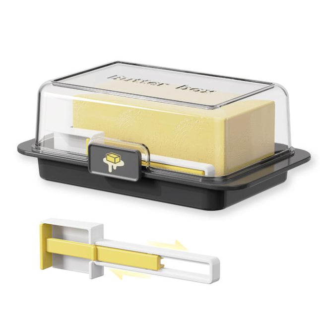 Easy Butter Cutter & Keeper with Lid Includes Convenient Measuring Spoon for Perfect Slices & Portions