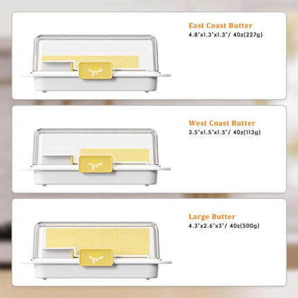 Easy Butter Cutter & Keeper with Lid Includes Convenient Measuring Spoon for Perfect Slices & Portions