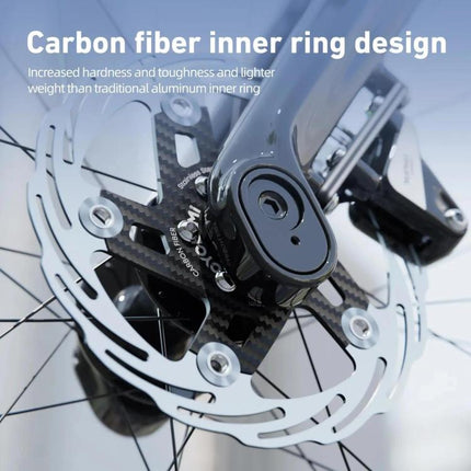 CYCLAMI Bicycle Ultra-Lightweight Carbon Fiber Brake Rotor Center-lock 6-bolt Disc Brake, 160mm, 180mm