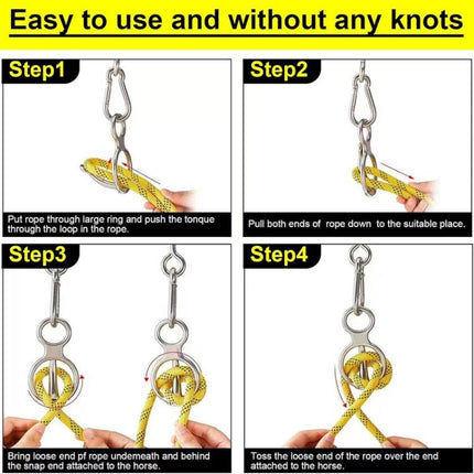 3pcs /Set Safety Rope Buckles Equestrian Barn Stainless Steel Horse Tether Buckles