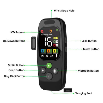 T800S 3-In-1 Remote Dog Trainer Bark Collar With Two-Way Communication Displays Dog Status & Activity Monitor, T800S