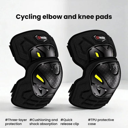 Kewig 2pcs Quick-Release Shockproof Motorcycle Riding Protective Covers Anti-Fall Knee & Elbow Pads, Elbow Guard L, Elbow Guard M, Knee Guard L, Knee Guard M