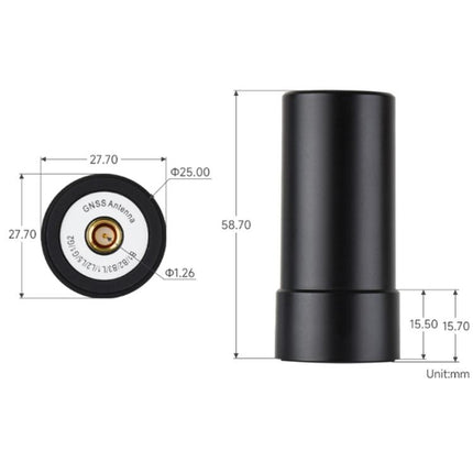 WAVESHARE GNSS L1+L2+L5 Multi-Satellite Multi-Frequency Four-Wire Helical Active Precision Positioning Antenna, Q25, Q39