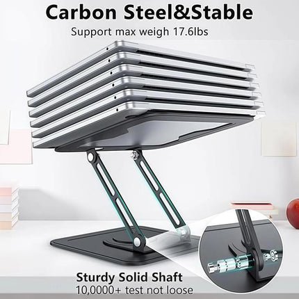 360 Degree Rotating Foldable Height Adjustable Ventilated Metal Computer Stand, NH-02Pro