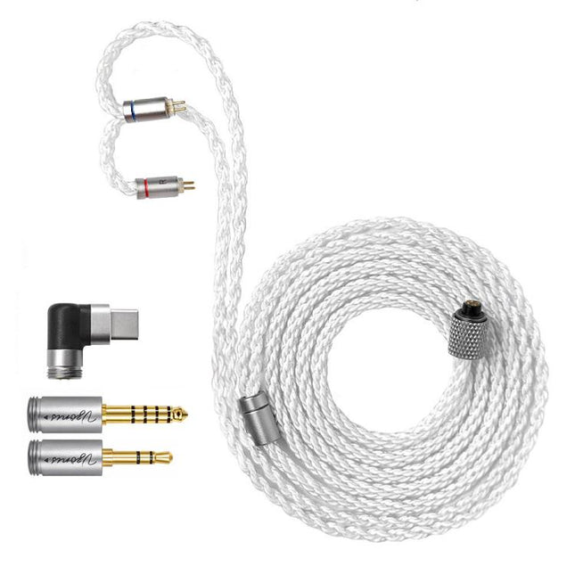 Upgraded Dual-Pin Headphone Cable With Single-Crystal Copper, Length: 1.2m, 3.5mm+4.4mm, 3.5mm+4.4mm+Type-C