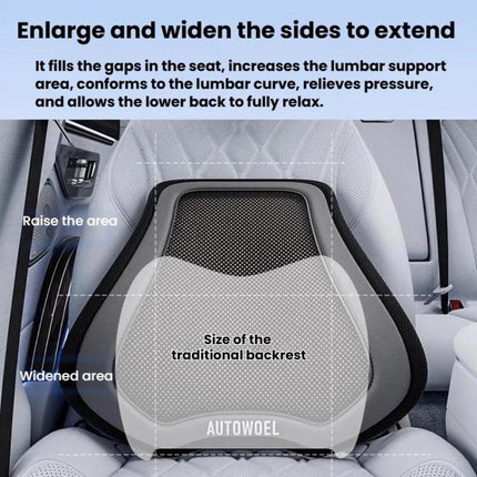 AUTOWOEL Universal Car Ventilated Lumbar Support Portable Car Seat Back Cushion, Without Fan Grey, Without Fan Blue, With Fan Grey, With Fan Blue