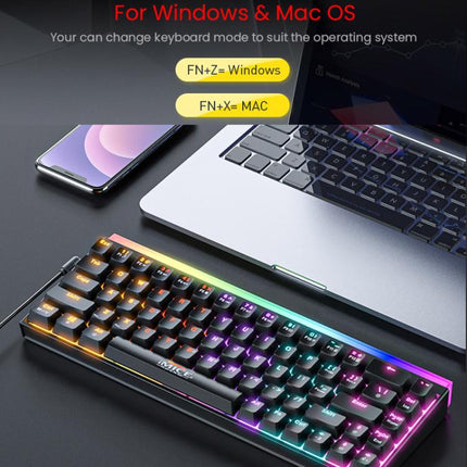 iMICE GK-170 Type-C 1.5m Wired Hot-Swappable 68-Key RGB Mechanical Keyboard, GK-170