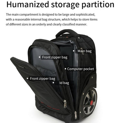 20 Inch Carry-On Trolley Backpack Large Capacity Waterproof Oxford Travel Duffle Bag With Wheels & TSA Lock