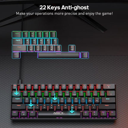 iMICE MK-X30 RGB Lighting Customizable 1.5m Wired Mechanical Gaming Keyboard Mouse Set
