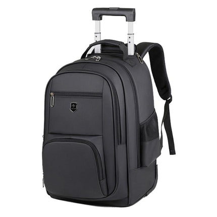 Large Capacity Wheeled Backpack for Men Carry-On Trolley Laptop Backpack with Hidden Shoulder Straps