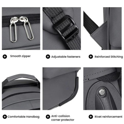 Large Capacity Wheeled Backpack for Men Carry-On Trolley Laptop Backpack with Hidden Shoulder Straps