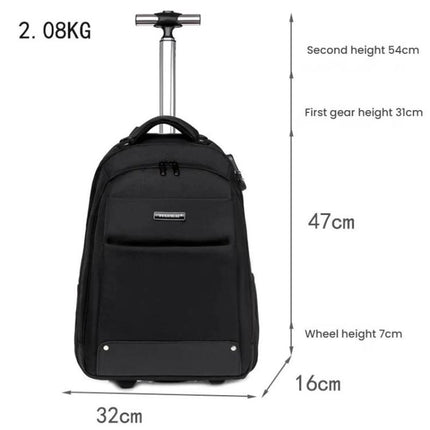 FUGUILAI Wheeled Backpack with Hideable Wheels & Straps, TSA Lock & 2-Stage Telescopic Handle Trolley Backpack for Business Travel