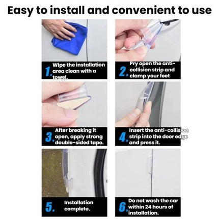 SHUNWEI SD-2158 4pcs / set Universal Car Door Anti-Collision Sticker Door Edge Anti-Scratch & Anti-Bump Rubber Strip