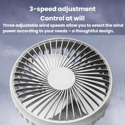 Rundong R-8037 USB Portable High Wind Car Dual-Head Fan Quiet Desk Fan For Office & Desktop