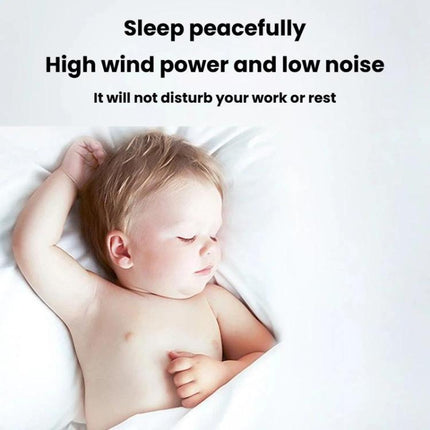 Rundong R-8037 USB Portable High Wind Car Dual-Head Fan Quiet Desk Fan For Office & Desktop