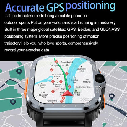Eurasian African Versions 4G SIM Card Slot Rugged Sports Smartwatch With Google Play Store, Black 2+16G, Silver 2+16G, Black 4+64G, Silver 4+64G