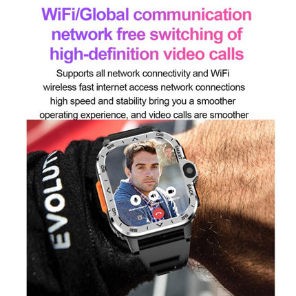Eurasian African Versions 4G SIM Card Slot Rugged Sports Smartwatch With Google Play Store, Black 2+16G, Silver 2+16G, Black 4+64G, Silver 4+64G