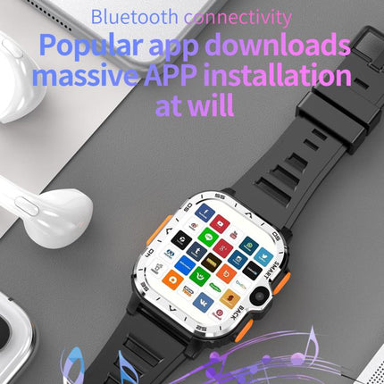 Eurasian African Versions 4G SIM Card Slot Rugged Sports Smartwatch With Google Play Store, Black 2+16G, Silver 2+16G, Black 4+64G, Silver 4+64G